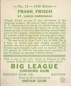 Frankie Frisch  baseball card collectible - Main Image 2