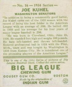 Joe Kuhel  baseball card collectible - Main Image 2