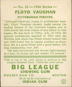 Floyd Vaughan  baseball card collectible - Main Image 2