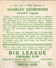 Charlie Gehringer  baseball card collectible - Main Image 2