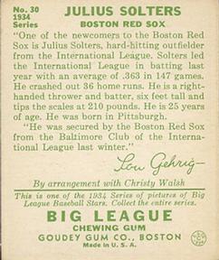 Moose Solters  baseball card collectible - Main Image 2