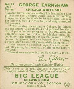 George Earnshaw  baseball card collectible - Main Image 2