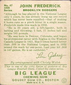 John Frederick  baseball card collectible - Main Image 2