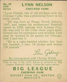 Lynn Nelson  baseball card collectible - Main Image 2