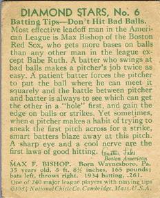 VAR: 1934 statistics on back  baseball card collectible - Main Image 2