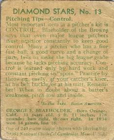 VAR: 1934 statistics on back  baseball card collectible - Main Image 2