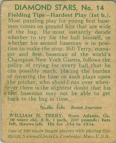 VAR: 1934 statistics on back  baseball card collectible - Main Image 2