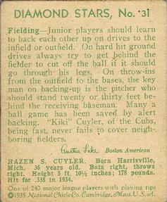 VAR: Cubs, 1934 statistics on back  baseball card collectible - Main Image 2