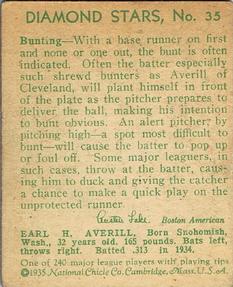 Earl Averill  baseball card collectible - Main Image 2