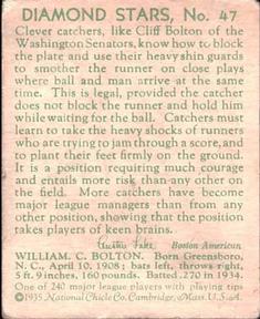 Cliff Bolton  baseball card collectible - Main Image 2