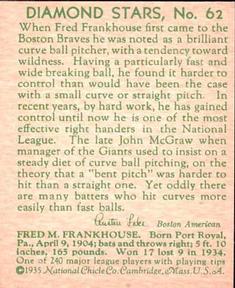 Fred M. Frankhouse  baseball card collectible - Main Image 2