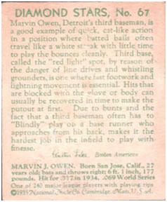 Marvin Owen  baseball card collectible - Main Image 2