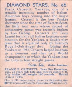 Frank Crosetti  baseball card collectible - Main Image 2