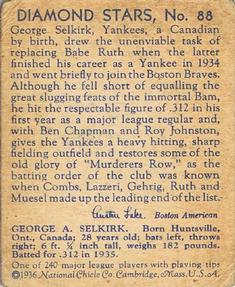 George Selkirk  baseball card collectible - Main Image 2