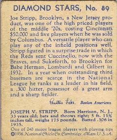 Joe Stripp  baseball card collectible - Main Image 2