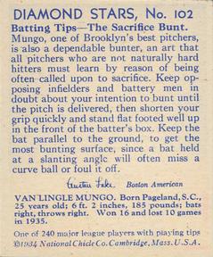 Van Mungo  baseball card collectible - Main Image 2