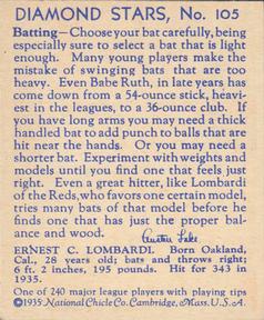 Ernie Lombardi  baseball card collectible - Main Image 2