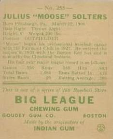 Moose Solters  baseball card collectible - Main Image 2