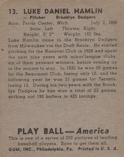 Luke Hamlin  baseball card collectible - Main Image 2