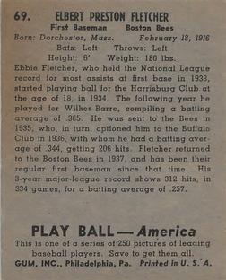 Elburt Fletcher  baseball card collectible - Main Image 2