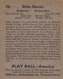 Debs Garms  baseball card collectible - Main Image 2