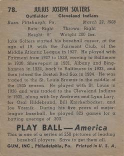 Moose Solters  baseball card collectible - Main Image 2