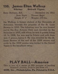 James Walkup  baseball card collectible - Main Image 2