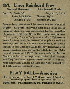 Lonny Frey  baseball card collectible - Main Image 2