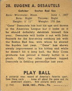 Gene Desautels  baseball card collectible - Main Image 2