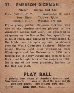 Emerson Dickman  baseball card collectible - Main Image 2