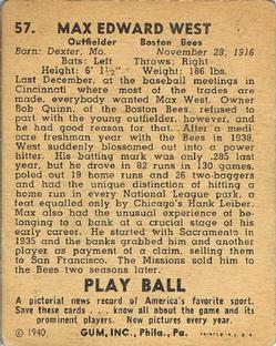 Max West  baseball card collectible - Main Image 2