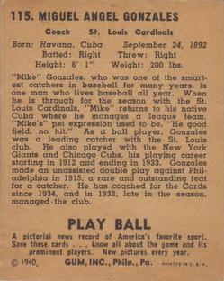 Mike Gonzales  baseball card collectible - Main Image 2