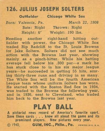 Jake Solters  baseball card collectible - Main Image 2