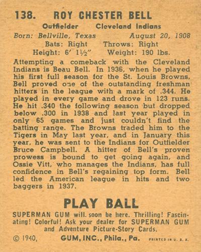 Beau Bell  baseball card collectible - Main Image 2