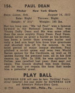 Daffy Dean  baseball card collectible - Main Image 2