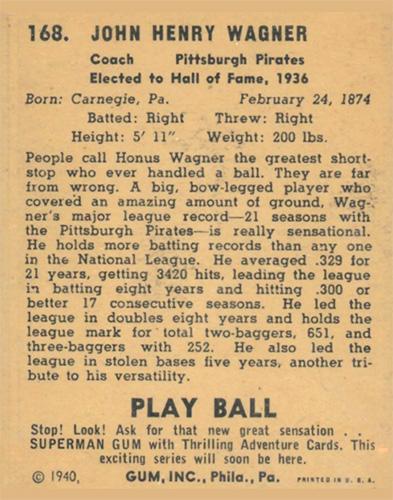 Honus Wagner  baseball card collectible - Main Image 2