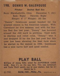 Denny Galehouse  baseball card collectible - Main Image 2