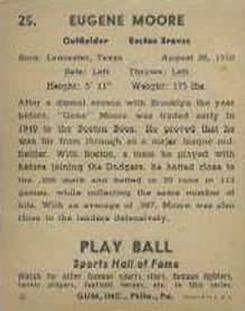 Gene Moore  baseball card collectible - Main Image 2