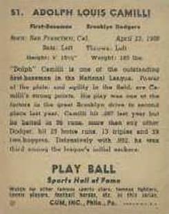 Dolph Camilli  baseball card collectible - Main Image 2