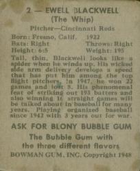 Ewell Blackwell  baseball card collectible - Main Image 2