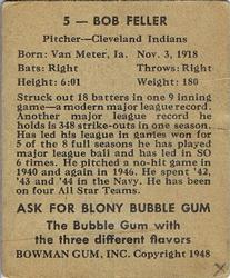 Bob Feller  baseball card collectible - Main Image 2