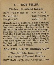 Bob Feller  baseball card collectible - Main Image 2