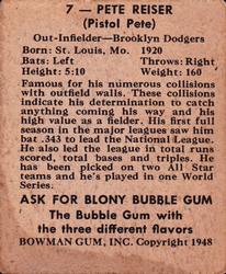 Pete Reiser  baseball card collectible - Main Image 2