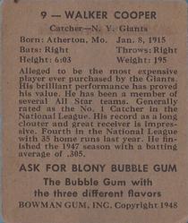 Walker Cooper  baseball card collectible - Main Image 2