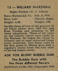 Willard Marshall  baseball card collectible - Main Image 2