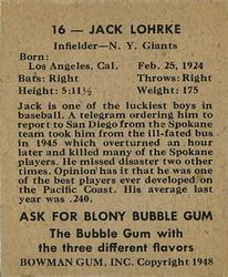 Jack Lohrke  baseball card collectible - Main Image 2