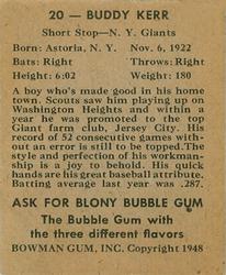 Buddy Kerr  baseball card collectible - Main Image 2