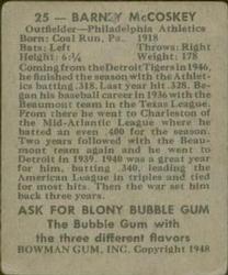 Barney McCosky  baseball card collectible - Main Image 2