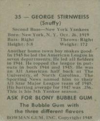 George Stirnweiss  baseball card collectible - Main Image 2