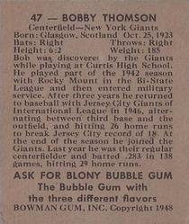 Bobby Thomson  baseball card collectible - Main Image 2